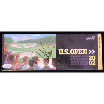 David Toms PGA Signed 2002 US Open Pairing Guide Pamphlet JSA Authenticated