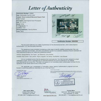 Vince Lombardi 1993 Memorial Classic Signed Matte by 11 Players JSA Authentic