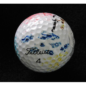 Duffy Waldorf Signed Titleist 4 White Golf Ball With Sketch JSA Authenticated