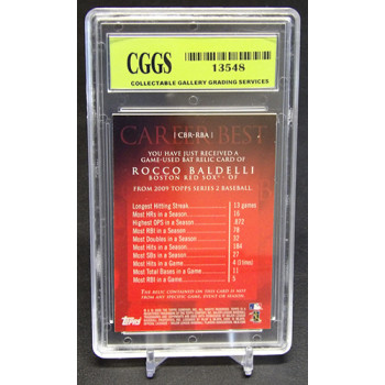 Rocco Baldelli Red Sox 2009 Topps Career Best Card #CBR-RBA CGGS 10 Gem Mint