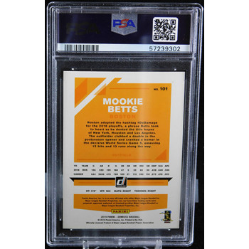 Mookie Betts Boston Red Sox 2019 Panini Donruss Card #101 PSA 9 Mint