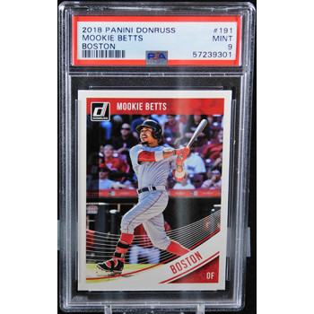 Mookie Betts Boston Red Sox 2018 Panini Donruss Card #191 PSA 9 Mint