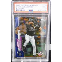 Charlie Blackmon Colorado Rockies 2020 Topps Opening Day Blue Card #149 PSA 9