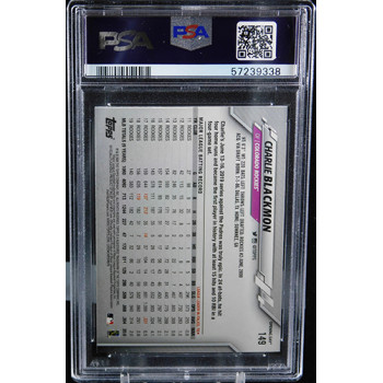 Charlie Blackmon Colorado Rockies 2020 Topps Opening Day Blue Card #149 PSA 9