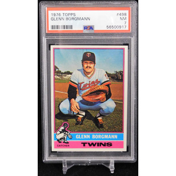 Glenn Borgmann Minnesota Twins 1976 Topps Baseball Card #498 PSA 7 Near Mint