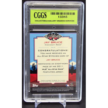 Jay Bruce 2011 Topps All-Star Stitches Game Card #AS-49 CGGS 10 Gem Mint
