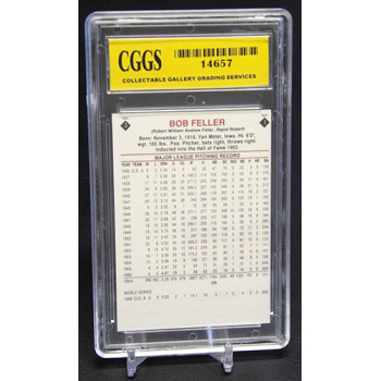 Bob Feller 1992 St. Vincent HOF Heroes Stamps Baseball Card #3 CGGS 10 Gem Mint