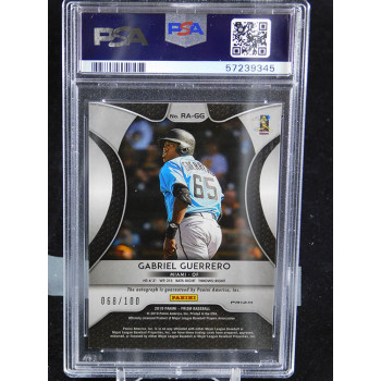 Gabriel Guerrero Signed 2019 Panini Prizm Carolina Blue Card #RA-GG PSA 9 /100