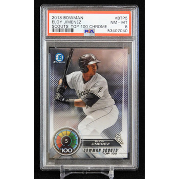 Eloy Jimenez White Sox 2018 Bowman Chrome Scouts Top 100 Card #BTP5 PSA 8 NM-MT