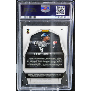 Eloy Jimenez White Sox 2019 Panini Chronicles Blue Card #21 PSA 9 Mint /99
