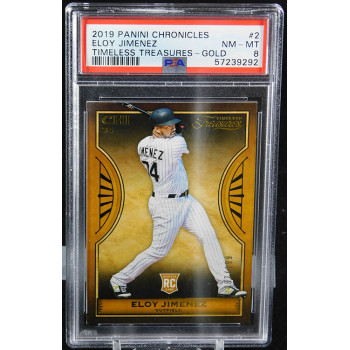 Eloy Jimenez 2019 Panini Chronicles Timeless Treasures Gold Card #2 PSA 8 /199