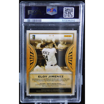 Eloy Jimenez 2019 Panini Chronicles Timeless Treasures Gold Card #2 PSA 8 /199
