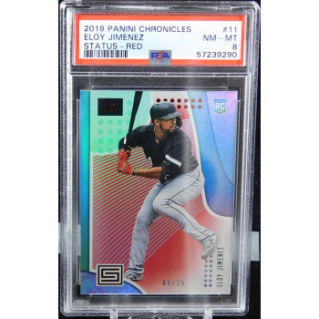 Eloy Jimenez White Sox 2019 Panini Chronicles Status Red Card #1 PSA 8 /25