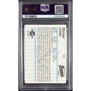 Michael Jordan Birmingham Barons 1994 Fleer Procards Card #633 PSA 9 MINT