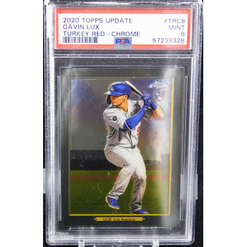 Gavin Lux LA Dodgers 2020 Topps Update Turkey Red Chrome Card #TRC-8 PSA 9 Mint