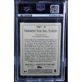 Gavin Lux LA Dodgers 2020 Topps Update Turkey Red Chrome Card #TRC-8 PSA 9 Mint