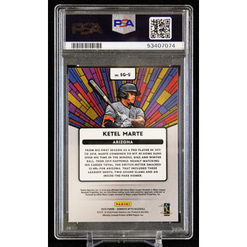 Ketel Marte Diamondbacks 2020 Donruss Optic Stained Glass Card #SG-5 PSA 9 Mint