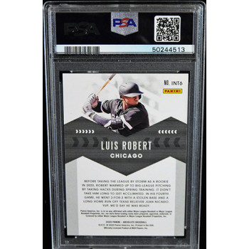 Luis Robert Chicago White Sox 2020 Panini Absolute Card #INT6 PSA 9 Mint