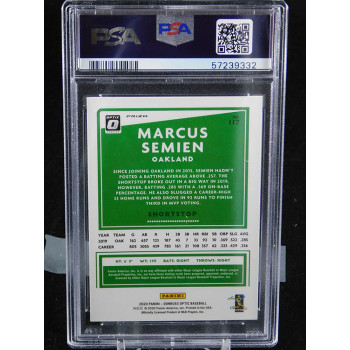 Marcus Semien 2020 Panini Donruss Optic Blue & White Card #117 PSA 10 Gem Mint