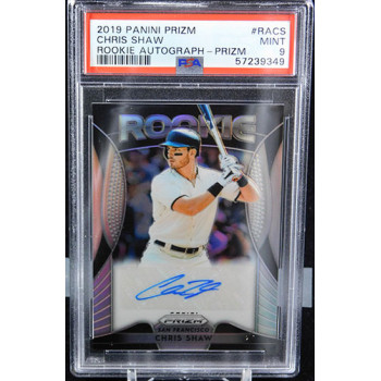 Chris Shaw SF Giants Signed 2019 Panini Prizm Rookie Card #RA-CS PSA 9 Mint