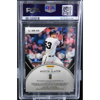 Austin Slater Signed 2019 Panini Prizm Gameball Graphs Card #GBAS PSA 10