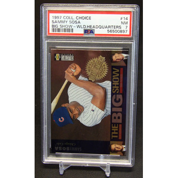 Sammy Sosa 1997 Upper Deck Collectors Choice The Big Show Card #14 PSA 7 NM