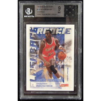 Michael Jordan 1999-00 UD Victory #282 RF Wizards Practice Jersey Beckett 9 Mint