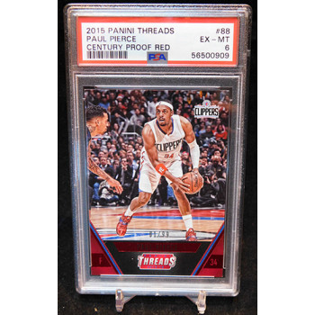 Paul Pierce 2015-16 Panini Threads Century Red Card #88 1/99 PSA 6 EX-NM