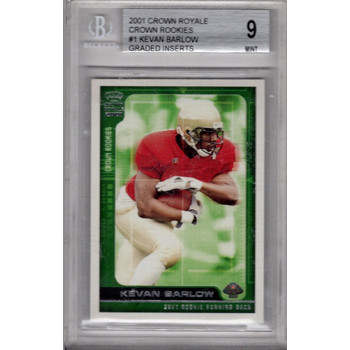 Kevan Barlow 2001 Crown Royale Crown Rookies #1 Beckett 9 Mint Card