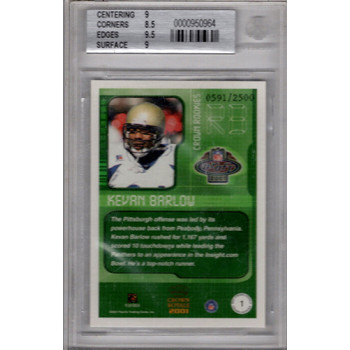 Kevan Barlow 2001 Crown Royale Crown Rookies #1 Beckett 9 Mint Card
