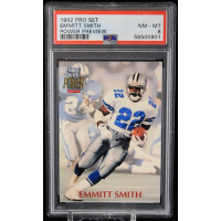 Emmitt Smith Cowboys 1992 Pro Set Power Preview Football Card PSA 8 Near Mint