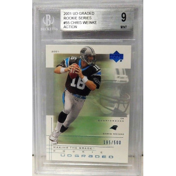 Chris Weinke Panthers 2001 Upper Deck Rookie Series Card #55 Beckett 9 Mint