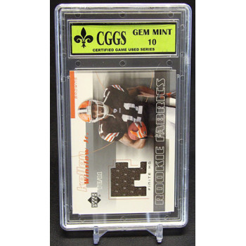 Kellen Winslow Jr 2004 Upper Deck Finite HG Rookie Fabrics Card #FFR-KW CGGS 10