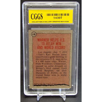 Karl Warner 1983 Topps History's Greatest Olympians Multi-Sport Card #14 CGGS 10