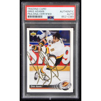 Greg Adams Canucks Signed 1992-93 Upper Deck Card #192 PSA Authenticated