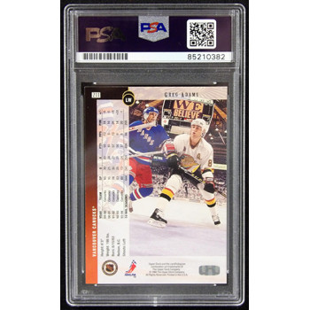 Greg Adams Canucks Signed 1994-95 Upper Deck Card #211 PSA Authenticated