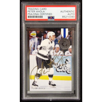 Peter Ahola LA Kings Signed 1992-93 Upper Deck Card #E5 PSA Authenticated