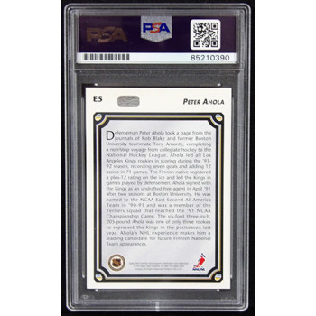 Peter Ahola LA Kings Signed 1992-93 Upper Deck Card #E5 PSA Authenticated