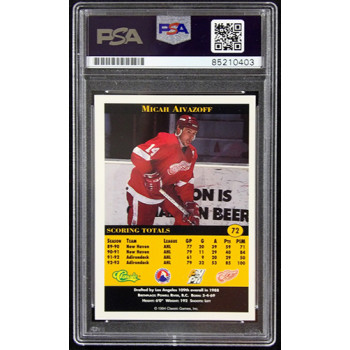 Micah Aivazoff Signed 1993-94 Classic Pro Prospects Card #72 PSA Authenticated