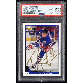 Tony Amonte NY Rangers Signed 1993-94 Upper Deck Card #64 PSA Authenticated