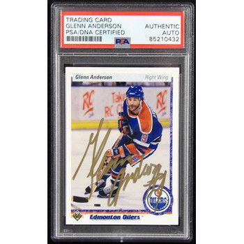 Glenn Anderson Oilers Signed 1990-91 Upper Deck Card #284 PSA Authenticated