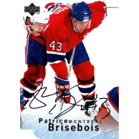 Patrice Brisebois Signed 1995-96 Upper Deck Be A Player Die-Cut Card #S44