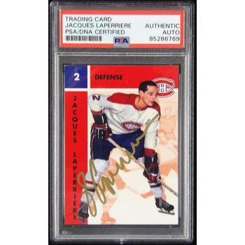 Jacques Laperriere Canadiens Signed 1995-96 Parkhurst Card #65 PSA Authen