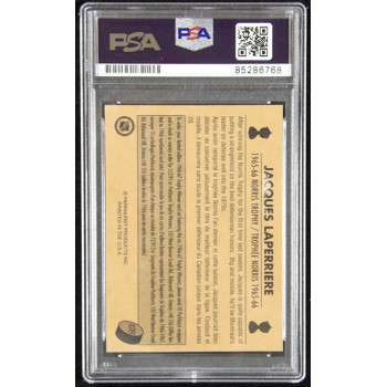 Jacques Laperriere Signed 1995-96 Parkhurst Norris Trophy Card #128 PSA Authen