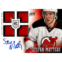 Stefan Matteau NJ Devils Signed 2013-14 Panini Prime Jersey Patch Card #131 /199