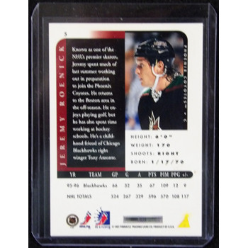 Jeremy Roenick Coyotes Signed 1996-97 Pinnacle Be A Player Silver Card #5