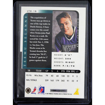 Teemu Selanne Anaheim Mighty Ducks Signed 1996-97 Pinnacle Be A Player #LTH-1B