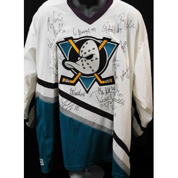 Anaheim Mighty Ducks 1995-96 Team Signed Replica Jersey JSA Authenticated