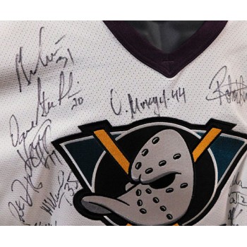 Anaheim Mighty Ducks 1995-96 Team Signed Replica Jersey JSA Authenticated