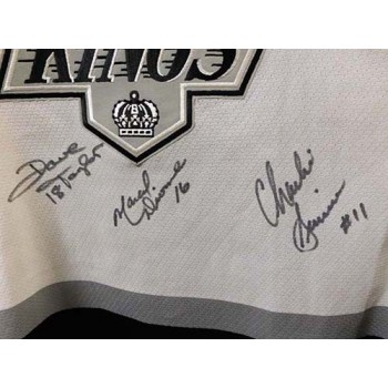 Los Angeles Kings Taylor, Dionne & Simmer Signed Replica Jersey JSA Authentic
